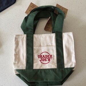 Trader Joe's Canvas mini Tote Bag green